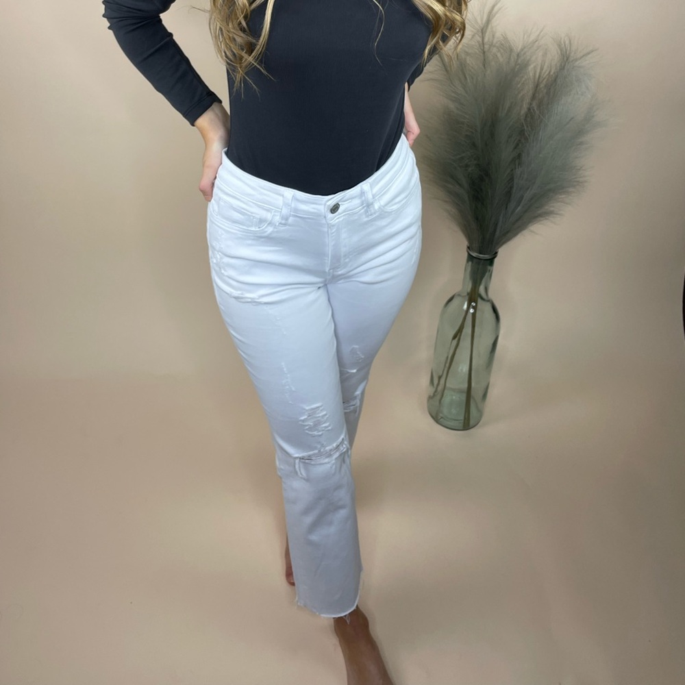 Flying Monkey White Ankle & Cropped Jeans